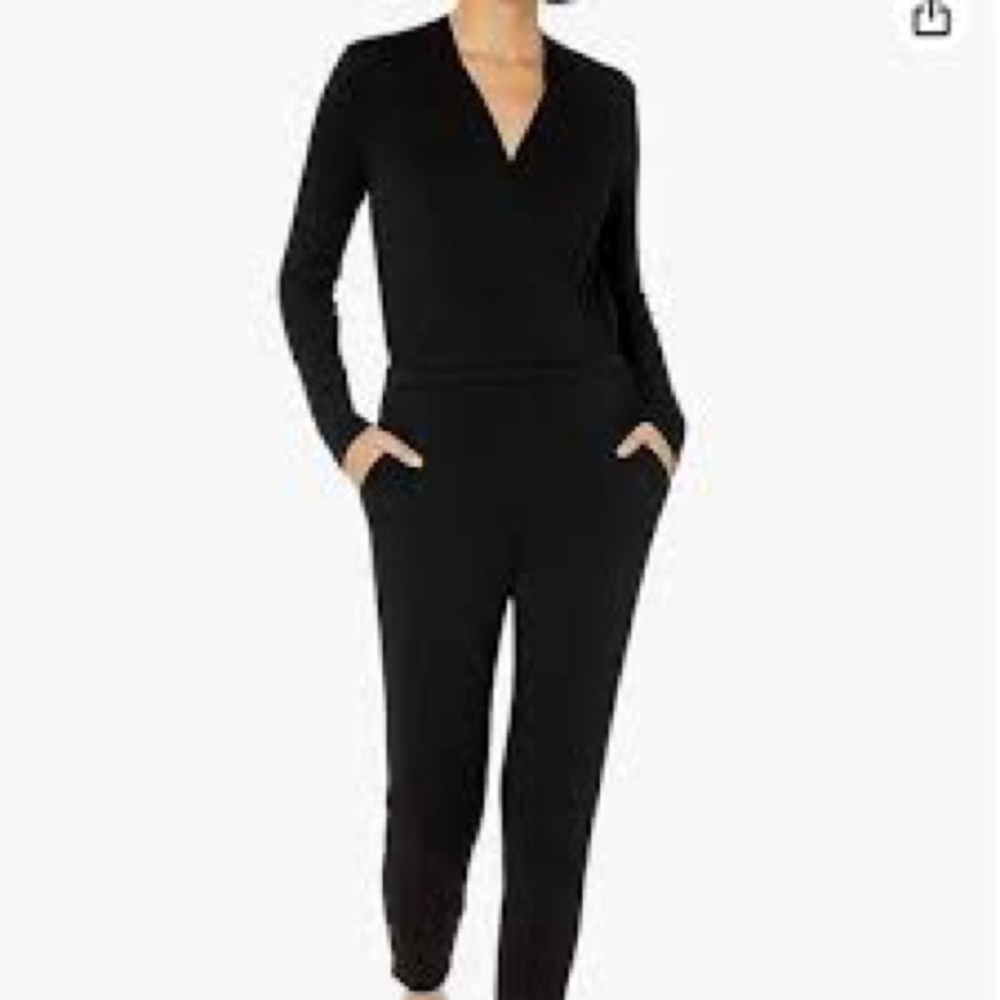 Anthropologie Daily Ritual Classic Black Jumpsuit